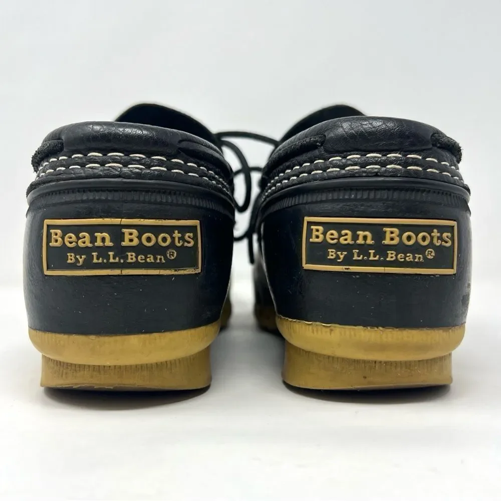 L.L.Bean Rubber Moc Duck Low Profile Boots Black Leather Gum Sole Women’s 9M